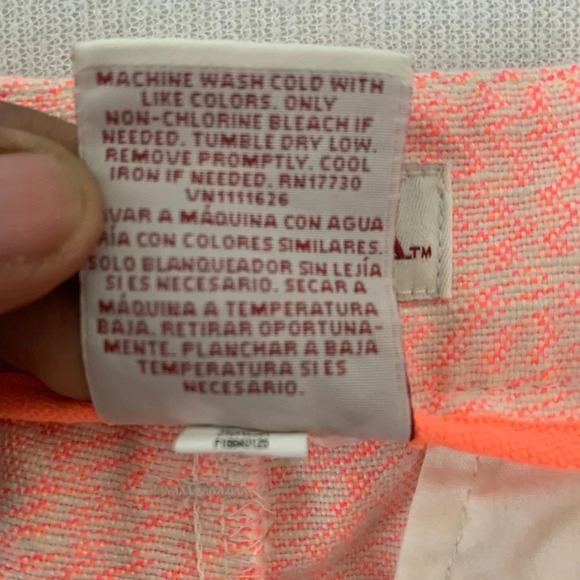 Merona Neon Coral Orange Side Stripe  Chino Shorts size 8 - Picture 5 of 6